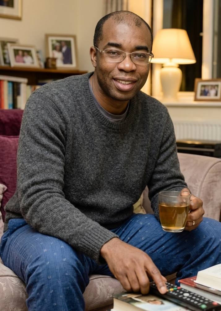 Man in brown suit healthy