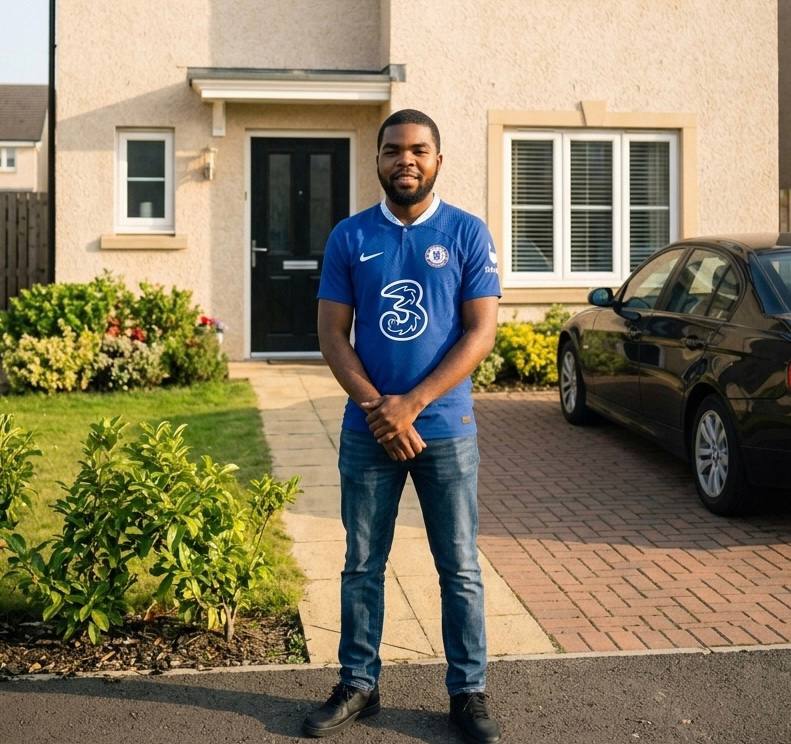 Man in white shirt healthy